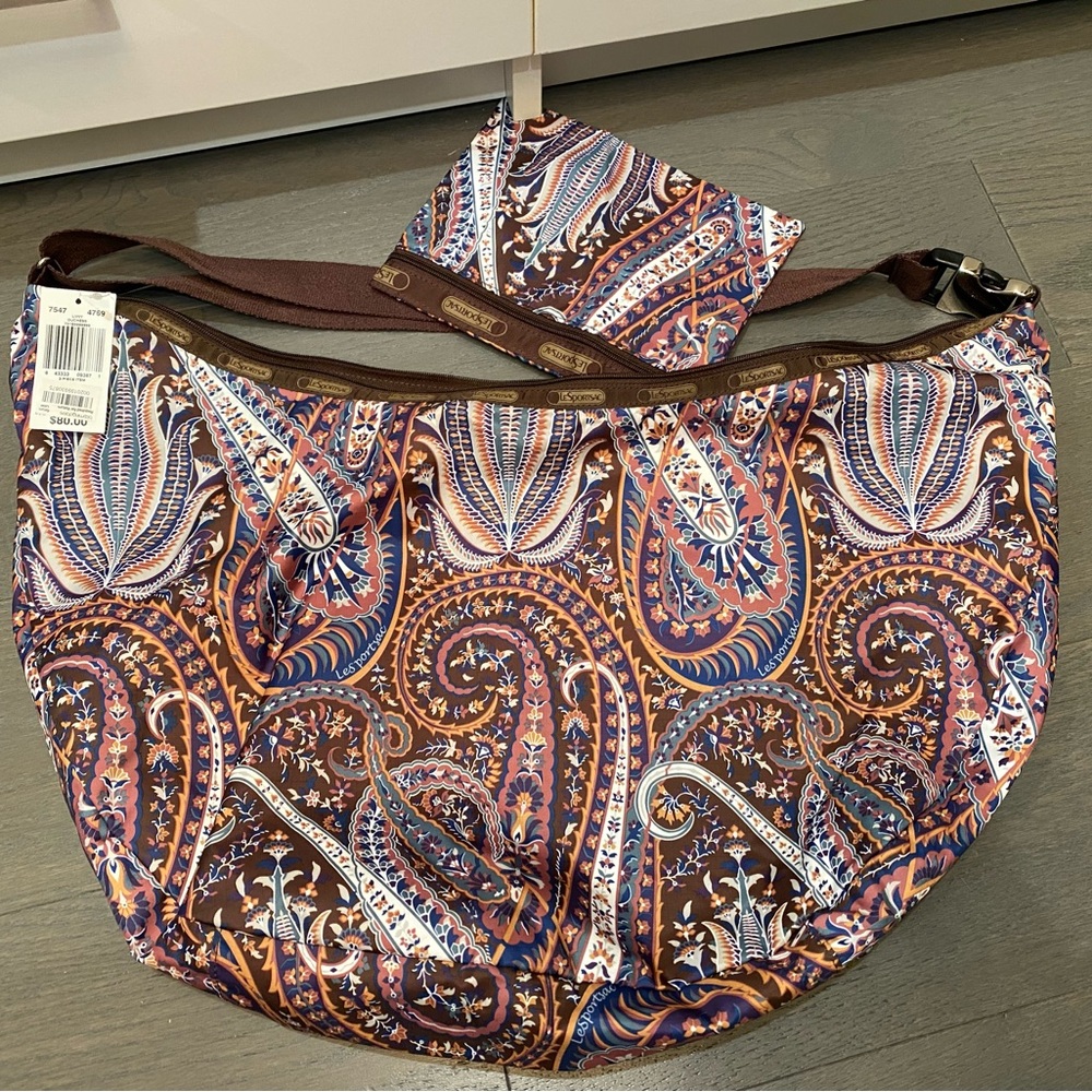 Authentic Vintage LeSportsac Paisley Hobo Bag in retired print "Duchess!"